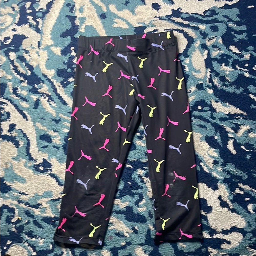 Puma Kids' Leggings with Neon Logo Accents